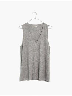 Madewell Women’s Grey V neck Tank Top Size Small NWT